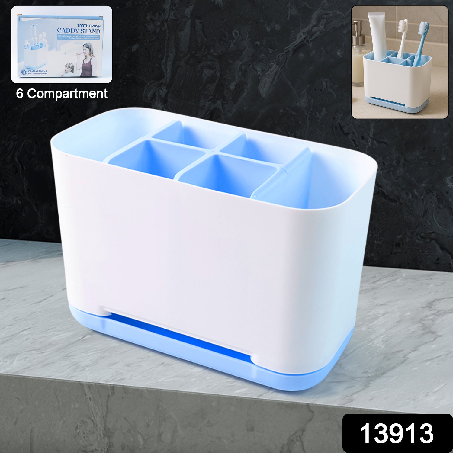 6 Compartment Multi Purpose Organizer Toothbrush Holder Stand Plastic Caddy (1 Pc) 6 Compartment Multi Purpose Organizer Toothbrush Holder Stand Plastic Caddy (1 Pc)